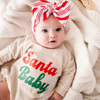 Baby Kids Bamboo Pajamas — Santa Baby Crew Neck Bubble Sweatshirt — Image 1