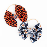 Baby Kids Bamboo Pajamas — Wavy Check Nylon Bow Set — Image 1