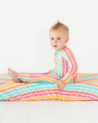 Baby Kids Bamboo Pajamas — Rainbow Reef Changing Pad Cover — Image 1