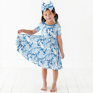 Baby Kids Bamboo Pajamas — My Something Blue Girls Dress & Shorts Set — Image 1