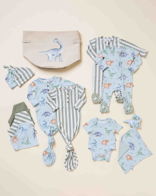 Baby Kids Bamboo Pajamas — Cuddle-saurus Keepsake Bundle — Image 1