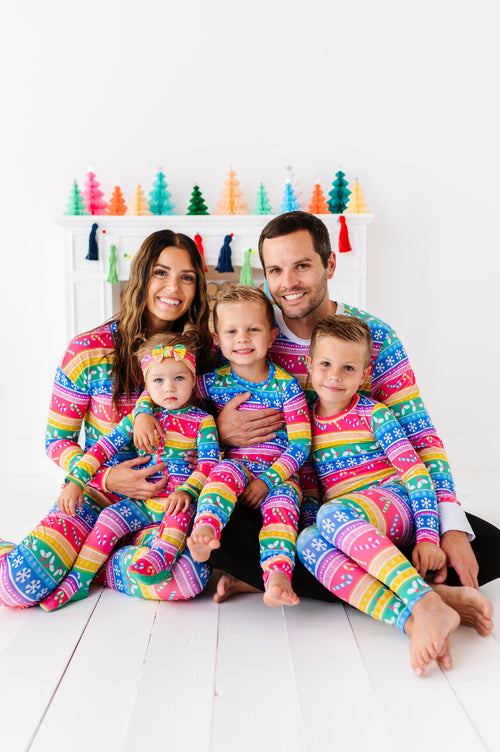 Baby Kids Bamboo Pajamas — Merry and Bright Long Sleeve Pajama Set — Image 5