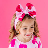 Baby Kids Bamboo Pajamas — Perfectly Pink Biggie Bow — Image 1