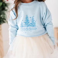Baby Kids Bamboo Pajamas — Let it Snow Crew Neck Sweatshirt — Image 1