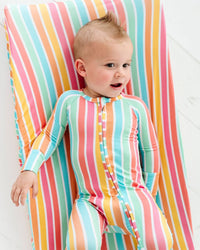 Baby Kids Bamboo Pajamas — Rainbow Reef Changing Pad Cover — Image 1