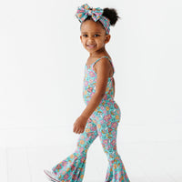 Baby Kids Bamboo Pajamas — Don't Worry Be Hippie Bell Bottom Jumpsuit — Image 1