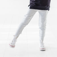 Baby Kids Bamboo Pajamas — Heather Grey Jogger Sweatpants — Image 1