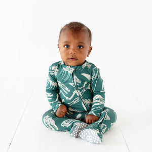 Baby Kids Bamboo Pajamas — Bone To Pick Footie — Image 1