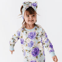 Baby Kids Bamboo Pajamas — Secret Garden Biggie Bow — Image 1