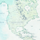 Map of North America highlighting geographical features in green tones.
