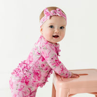 Baby Kids Bamboo Pajamas — Ballet Blooms Convertible Ruffle Romper — Image 1