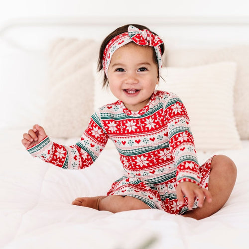 Baby Kids Bamboo Pajamas — Up To Snow Good Headwrap — Image 7