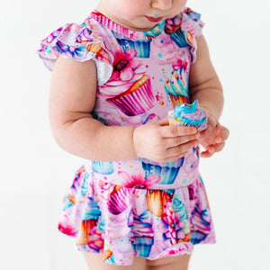 Baby Kids Bamboo Pajamas — Another Year Sweeter Ruffle Dress — Image 1