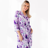 Baby Kids Bamboo Pajamas — You're Peony One For Me Women's Robe — Image 1