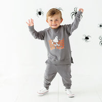 Baby Kids Bamboo Pajamas — Grey Jogger Sweatpants — Image 1