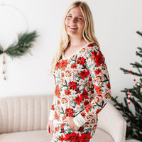 Baby Kids Bamboo Pajamas — Jingle Bells Women's Shirt — Image 1