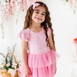Baby Kids Bamboo Pajamas — Whispering Roses Tulle Tutu Dress — Image 1