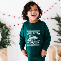 Baby Kids Bamboo Pajamas — Choo Choo Express Crew Neck Sweatshirt — Image 1