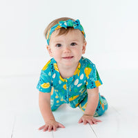 Baby Kids Bamboo Pajamas — Peas and Thank You Headwrap — Image 1