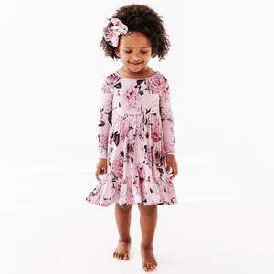 Baby Kids Bamboo Pajamas — Make Me Blush Girls Dress & Shorts Set — Image 1