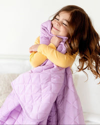 Baby Kids Bamboo Pajamas — Orchid Quilted Bamboo Blanket - Adult & Kids — Image 1