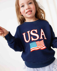 Baby Kids Bamboo Pajamas — USA Crew Neck Sweatshirt — Image 1