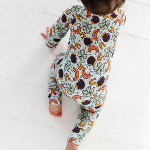 Baby Kids Bamboo Pajamas — Zero Lucks Given Convertible Romper — Image 1