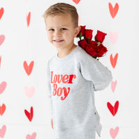 Baby Kids Bamboo Pajamas — Lover Boy Crew Neck Sweatshirt — Image 1