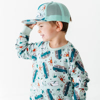 Baby Kids Bamboo Pajamas — Catch Me If You Van Crew Neck Sweatshirt — Image 1