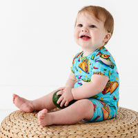 Baby Kids Bamboo Pajamas — Let's Taco-Bout It Shortie Romper — Image 1