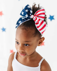 Baby Kids Bamboo Pajamas — Stars & Stripes Woven Alligator Clip — Image 1