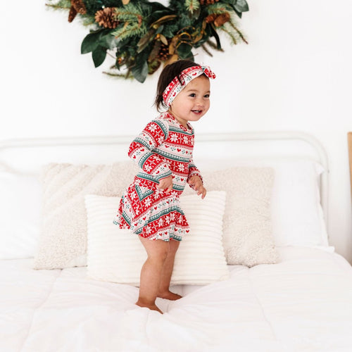 Baby Kids Bamboo Pajamas — Up To Snow Good Headwrap — Image 10