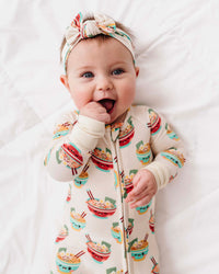 Baby Kids Bamboo Pajamas — Ramen Empire Convertible Romper — Image 1