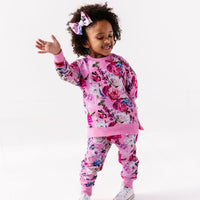 Baby Kids Bamboo Pajamas — Make My Heart Flutter Jogger Set — Image 1