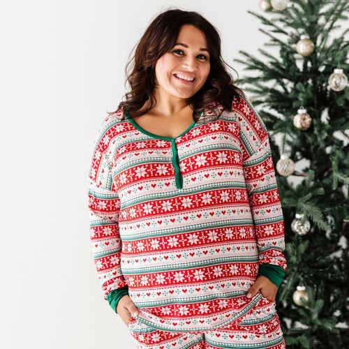 Baby Kids Bamboo Pajamas — Up To Snow Good Mama Shirt — Image 3