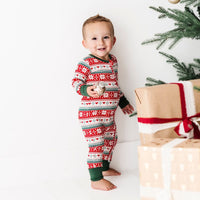 Baby Kids Bamboo Pajamas — Up To Snow Good Romper — Image 1