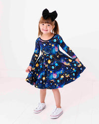 Baby Kids Bamboo Pajamas — Star Struck Girls Dress & Shorts Set — Image 1