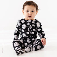 Baby Kids Bamboo Pajamas — Cosmic Chaos Footie — Image 1
