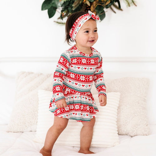 Baby Kids Bamboo Pajamas — Up To Snow Good Headwrap — Image 9