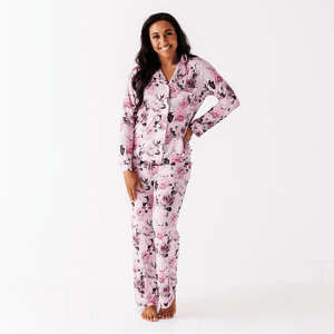 Baby Kids Bamboo Pajamas — Make Me Blush Women's Collar Shirt & Pants Set — Image 1