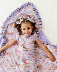 Baby Kids Bamboo Pajamas — A Knight to Remember Ruffled Minky Blanket — Image 1