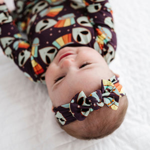 Baby Kids Bamboo Pajamas — Cosmic in Peace Headwrap — Image 1