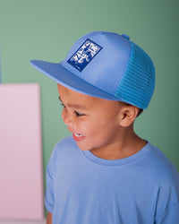 Baby Kids Bamboo Pajamas — Popsicle Blue Hat — Image 1