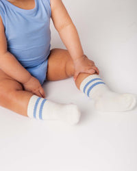 Baby Kids Bamboo Pajamas — Bamboo Striped Varsity Socks Bundle — Image 4