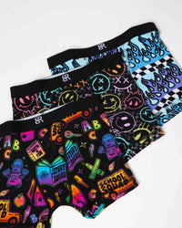 Baby Kids Bamboo Pajamas — Back To School 3-Pack Boy's Boxer Brief Underwear — Image 1