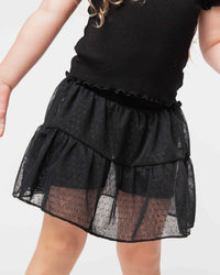 Baby Kids Bamboo Pajamas — Black Tulle Skort — Image 1