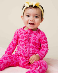 Baby Kids Bamboo Pajamas — Daisy Bell Convertible Ruffle Romper — Image 1