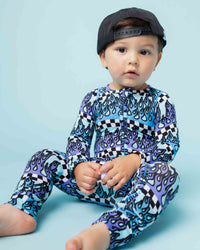 Baby Kids Bamboo Pajamas — Fast & Curious Convertible Romper — Image 1