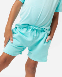 Baby Kids Bamboo Pajamas — Mint To Learn Pull-On Shorts — Image 1