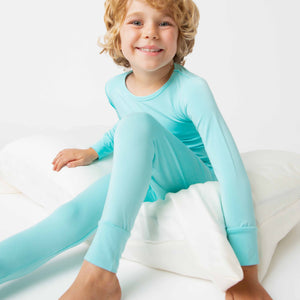Baby Kids Bamboo Pajamas — Mint To Learn Long Sleeve Pajama Set — Image 1